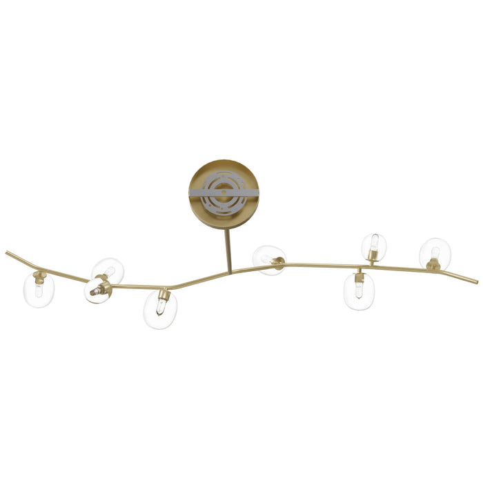 Chandelier Avenue Lighting HF4808-CLR Hampton 8-Light 60"W Chandelier in Brass/Clear Glass in Brushed Brass With Clear Glass Avenue Lighting