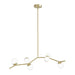 Chandelier Avenue Lighting HF4806-CLR Hampton 6-Light 40"W Chandelier in Brass/Clear Glass in Brushed Brass With Clear Glass Avenue Lighting