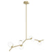 Chandelier Avenue Lighting HF4806-CLR Hampton 6-Light 40"W Chandelier in Brass/Clear Glass in Brushed Brass With Clear Glass Avenue Lighting