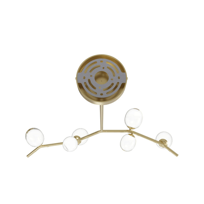 Chandelier Avenue Lighting HF4806-CLR Hampton 6-Light 40"W Chandelier in Brass/Clear Glass in Brushed Brass With Clear Glass Avenue Lighting