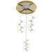 Multi-Light Pendant Avenue Lighting HF4824-CLR Hampton 24-Light 26"W Pendant in Brass/Clear Glass in Brushed Brass With Clear Glass Avenue Lighting