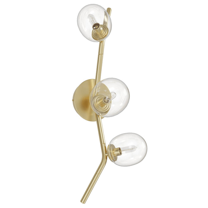 Wall Sconce Avenue Lighting HF4803-CLR Hampton 3-Light 22"H Wall Sconce in Brushed Brass Avenue Lighting