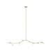 Chandelier Avenue Lighting HF4810-CLR Hampton 10-Light 78"W Chandelier Brass/Clear Glass in Brushed Brass With Clear Glass Avenue Lighting