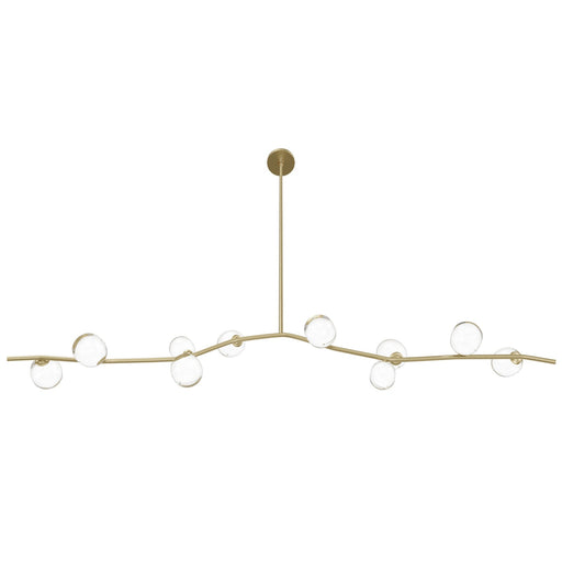 Chandelier Avenue Lighting HF4810-CLR Hampton 10-Light 78"W Chandelier Brass/Clear Glass in Brushed Brass With Clear Glass Avenue Lighting