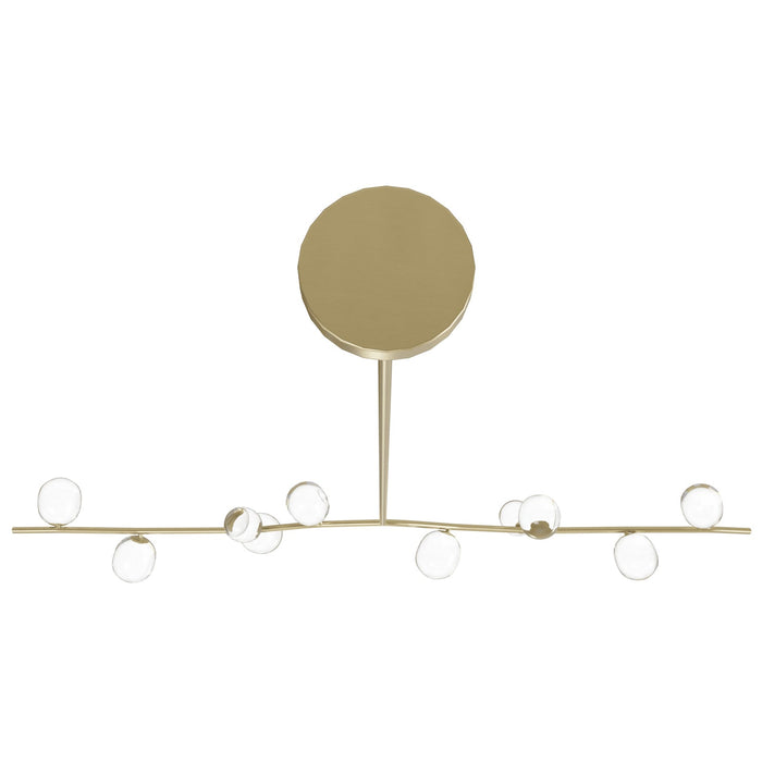 Chandelier Avenue Lighting HF4810-CLR Hampton 10-Light 78"W Chandelier Brass/Clear Glass in Brushed Brass With Clear Glass Avenue Lighting