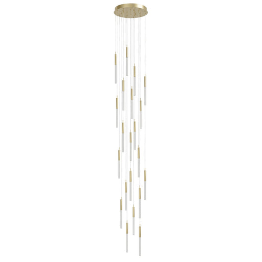Multi-Light Pendant Avenue Lighting HF2021-BOA-BB Main St. Main Street 21-Light 22"W LED Pendant in Brushed Brass/Studded Crystals Avenue Lighting