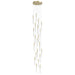 Multi-Light Pendant Avenue Lighting HF2021-BOA-BB Main St. Main Street 21-Light 22"W LED Pendant in Brushed Brass/Studded Crystals Avenue Lighting