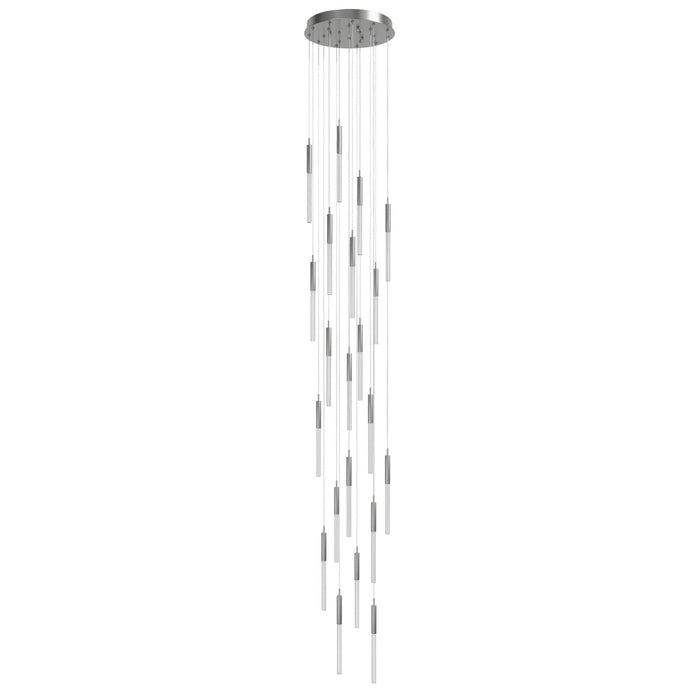 Multi-Light Pendant Avenue Lighting HF2021-BOA-PN Main St. Main Street 21-Light 22"W LED Pendant in Polished Nickel/Studded Crystals Avenue Lighting