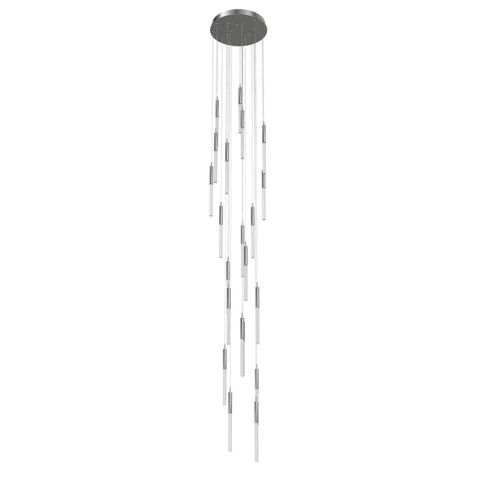 Multi-Light Pendant Avenue Lighting HF2021-BOA-PN Main St. Main Street 21-Light 22"W LED Pendant in Polished Nickel/Studded Crystals Avenue Lighting