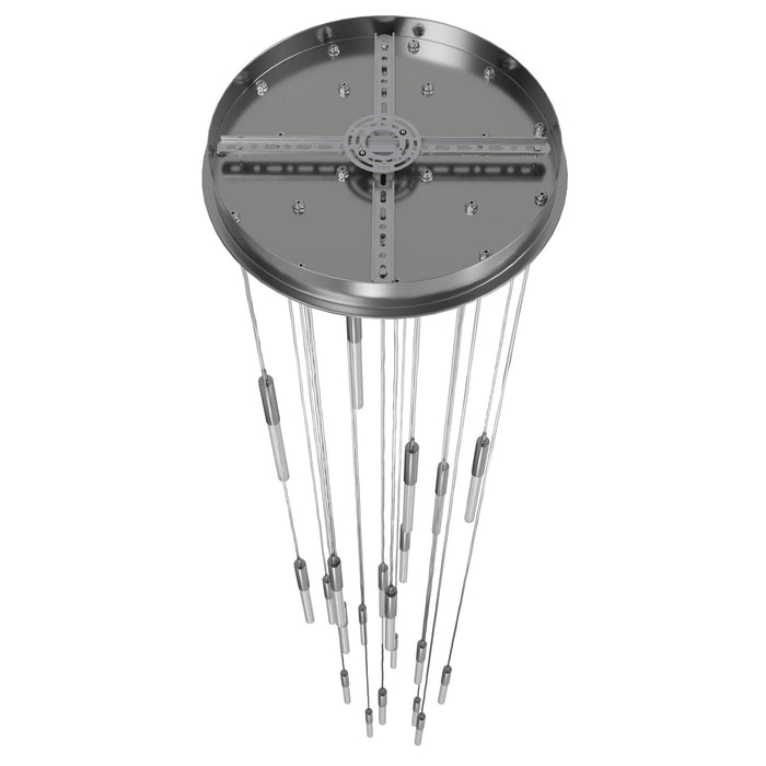 Multi-Light Pendant Avenue Lighting HF2021-BOA-PN Main St. Main Street 21-Light 22"W LED Pendant in Polished Nickel/Studded Crystals Avenue Lighting