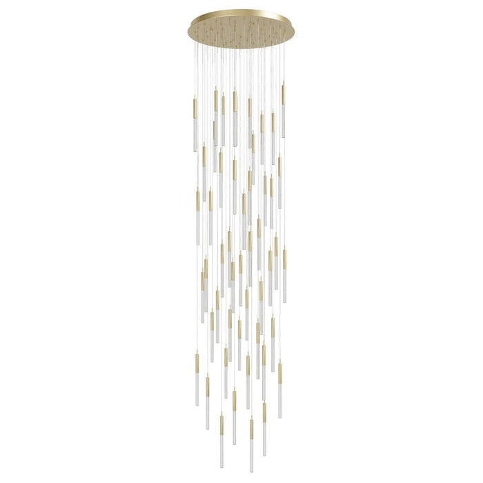Multi-Light Pendant Avenue Lighting HF2051-BOA-BB Main St. Main Street 51-Light 37"W Pendant in Brushed Brass/Studded Crystals Avenue Lighting