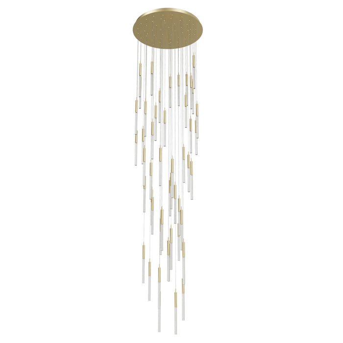Multi-Light Pendant Avenue Lighting HF2051-BOA-BB Main St. Main Street 51-Light 37"W Pendant in Brushed Brass/Studded Crystals Avenue Lighting