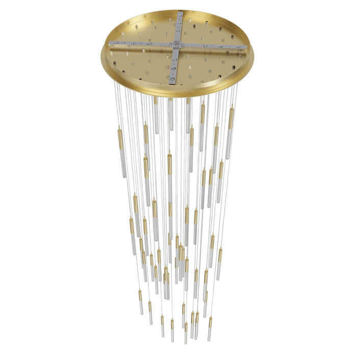 Multi-Light Pendant Avenue Lighting HF2051-BOA-BB Main St. Main Street 51-Light 37"W Pendant in Brushed Brass/Studded Crystals Avenue Lighting