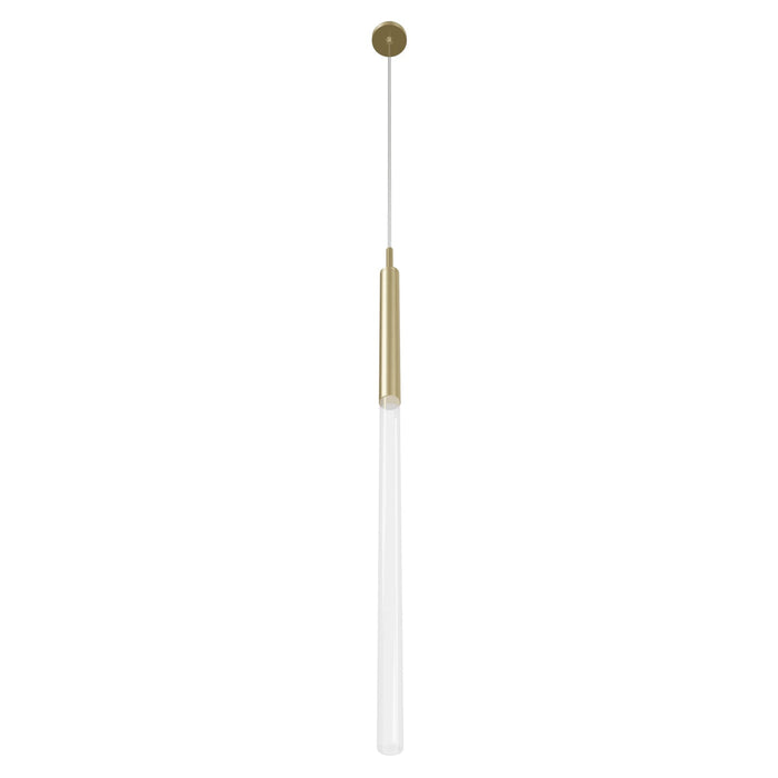 Pendant Light Avenue Lighting HF2020-FR-BB Main St. Main Street 1-Light 2"W Mini Pendant in Brushed Brass/Frosted Crystal Avenue Lighting