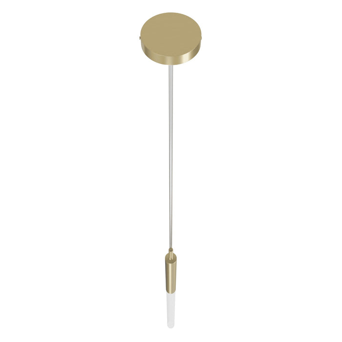 Pendant Light Avenue Lighting HF2020-FR-BB Main St. Main Street 1-Light 2"W Mini Pendant in Brushed Brass/Frosted Crystal Avenue Lighting