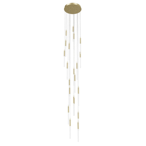 Pendant Light Avenue Lighting HF2021-FR-BB Main St. Main Street 21-Light 22"W Pendant in Brushed Brass/Frosted Crystals Avenue Lighting