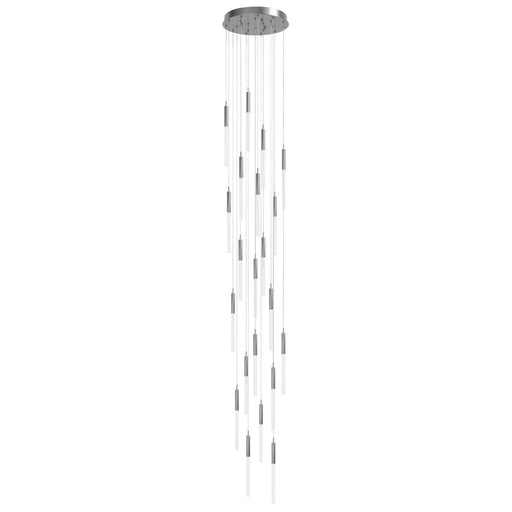 Pendant Light Avenue Lighting HF2021-FR-PN Main St. Main Street 21-Light 22"W Pendant in Polished Nickel/ Frosted Crystals Avenue Lighting