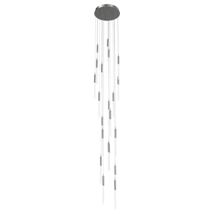 Pendant Light Avenue Lighting HF2021-FR-PN Main St. Main Street 21-Light 22"W Pendant in Polished Nickel/ Frosted Crystals Avenue Lighting