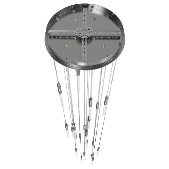 Pendant Light Avenue Lighting HF2021-FR-PN Main St. Main Street 21-Light 22"W Pendant in Polished Nickel/ Frosted Crystals Avenue Lighting