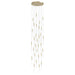 Pendant Light Avenue Lighting HF2031-FR-BB Main St. Main Street 31-Light 30"W Pendant in Brushed Brass/Frosted Crystals Avenue Lighting