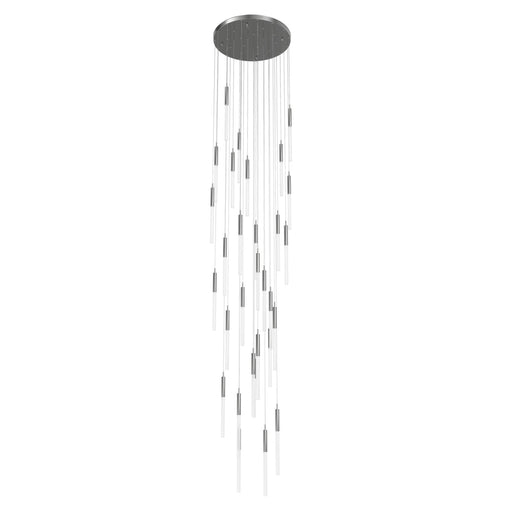 Pendant Light Avenue Lighting HF2031-FR-PN Main St. Main Street 31-Light 30"W Pendant in Polished Nickel/Frosted Crystals Avenue Lighting