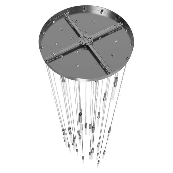 Pendant Light Avenue Lighting HF2031-FR-PN Main St. Main Street 31-Light 30"W Pendant in Polished Nickel/Frosted Crystals Avenue Lighting