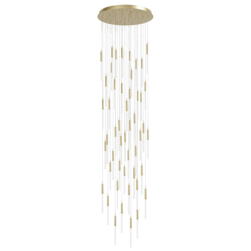 Pendant Light Avenue Lighting HF2051-FR-BB Main St. Main Street 51-Light 37"W LED Pendant in Brushed Brass/Frosted Crystals Avenue Lighting
