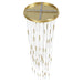 Pendant Light Avenue Lighting HF2051-FR-BB Main St. Main Street 51-Light 37"W LED Pendant in Brushed Brass/Frosted Crystals Avenue Lighting