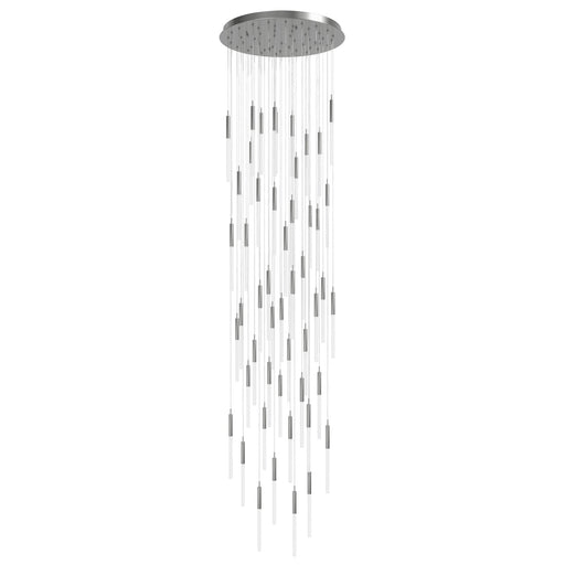 Pendant Light Avenue Lighting HF2051-FR-PN Main St. Main Street 51-Light 37"W LED Pendant in Polished Nickel/Frosted Crystals Avenue Lighting