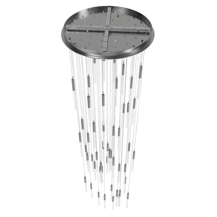 Pendant Light Avenue Lighting HF2051-FR-PN Main St. Main Street 51-Light 37"W LED Pendant in Polished Nickel/Frosted Crystals Avenue Lighting