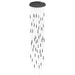 Multi-Light Pendant Avenue Lighting HF2051-FR-BK Main St. Main Street 51-Light 37"W LED Pendant in Black/Frosted Crystals Avenue Lighting