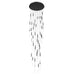 Multi-Light Pendant Avenue Lighting HF2051-FR-BK Main St. Main Street 51-Light 37"W LED Pendant in Black/Frosted Crystals Avenue Lighting