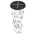 Multi-Light Pendant Avenue Lighting HF2051-FR-BK Main St. Main Street 51-Light 37"W LED Pendant in Black/Frosted Crystals Avenue Lighting
