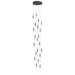 Multi-Light Pendant Avenue Lighting HF2021-FR-BK Main St. Main Street 21-Light 22"W Pendant in Black/Frosted Crystals Avenue Lighting