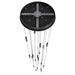 Multi-Light Pendant Avenue Lighting HF2021-FR-BK Main St. Main Street 21-Light 22"W Pendant in Black/Frosted Crystals Avenue Lighting