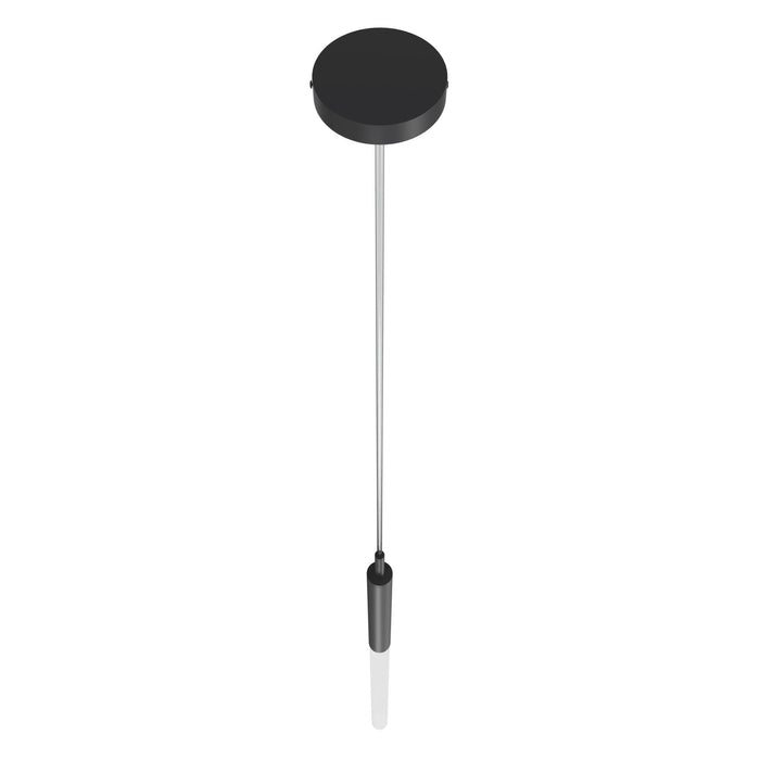 Pendant Light Avenue Lighting HF2020-FR-BK Main St. Main Street 1-Light 2"W Mini Pendant in Black/Frosted Crystal Avenue Lighting