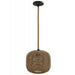 Pendant Light Avenue Lighting HF1004-RP Malibu 11"W Pendant in Black with Natural Hemp Rope Avenue Lighting