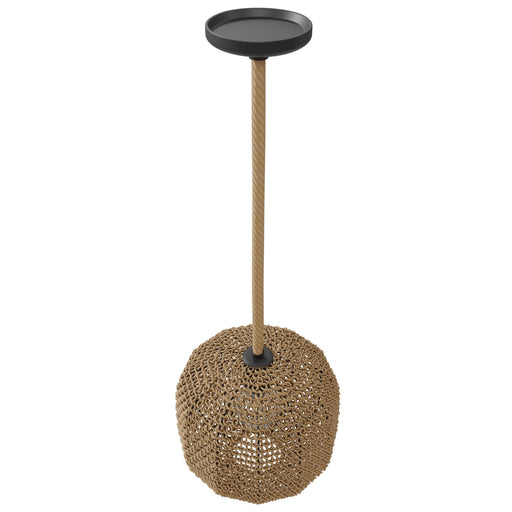Pendant Light Avenue Lighting HF1004-RP Malibu 11"W Pendant in Black with Natural Hemp Rope Avenue Lighting