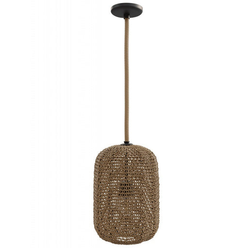 Pendant Light Avenue Lighting HF1005-RP Malibu 16"H Pendant in Black with Natural Hemp Rope Avenue Lighting