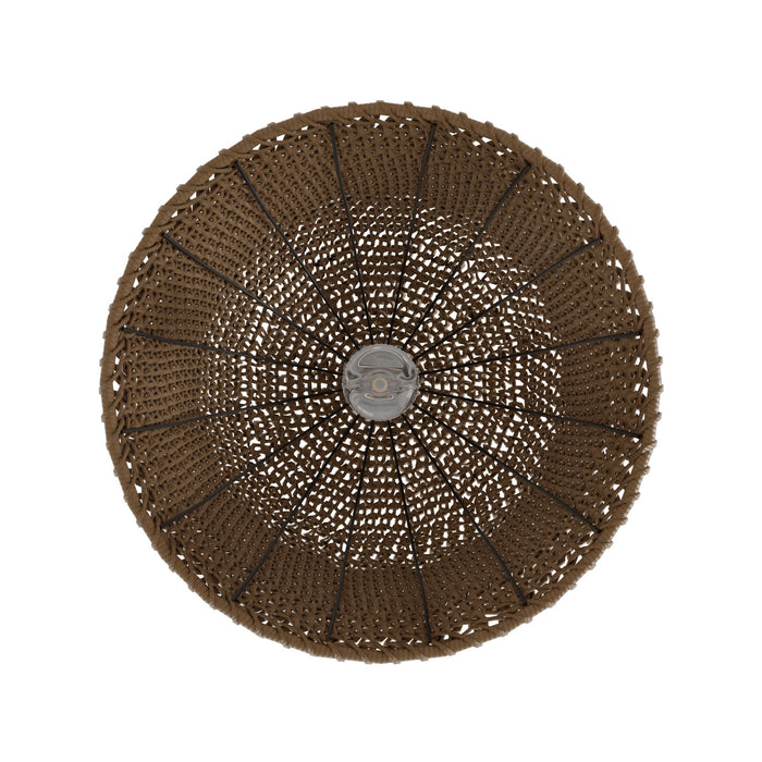 Pendant Light Avenue Lighting HF1007-RP Malibu 20"W Bell-Shape Pendant in Black/Natural Hemp Rope Avenue Lighting