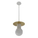 Pendant Light Avenue Lighting HF1951-BB-WHT Newport 8"W White Marble Pendant in Brushed Brass / White Avenue Lighting