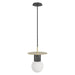 Pendant Light Avenue Lighting HF1951-BB-BK Newport 8"W Black Marble Pendant in Brushed Brass / Black Avenue Lighting