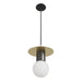Pendant Light Avenue Lighting HF1951-BB-BK Newport 8"W Black Marble Pendant in Brushed Brass / Black Avenue Lighting
