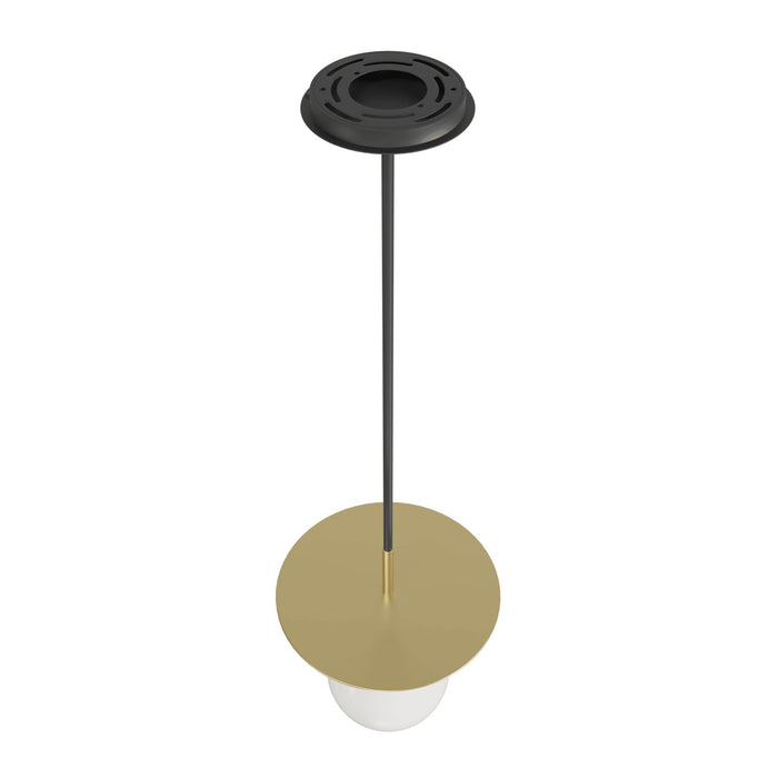 Pendant Light Avenue Lighting HF1951-BB-BK Newport 8"W Black Marble Pendant in Brushed Brass / Black Avenue Lighting