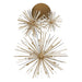 Chandelier Avenue Lighting HF8303-AB Palisades Ave. 40"W 3-Sputnik Pendant in Aged Brass With Champagne Glass Avenue Lighting