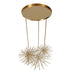 Chandelier Avenue Lighting HF8303-AB Palisades Ave. 40"W 3-Sputnik Pendant in Aged Brass With Champagne Glass Avenue Lighting