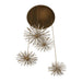 Chandelier Avenue Lighting HF8404-AB Palisades Ave. 34"W 4-Sputnik Pendant in Aged Brass With Champagne Glass Avenue Lighting