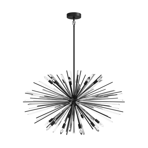 Chandelier Avenue Lighting HF8200-BK Palisades Ave. 60"W Multi-Light Chandelier in Black Avenue Lighting