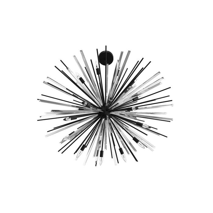Chandelier Avenue Lighting HF8200-BK Palisades Ave. 60"W Multi-Light Chandelier in Black Avenue Lighting