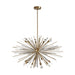 Chandelier Avenue Lighting HF8200-AB Palisades Ave. 60"W Multi-Light Chandelier in Aged Brass With Champagne Glass Avenue Lighting